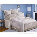 Silk Jacquard White Luxury Bed Sets , Durable And Full Size